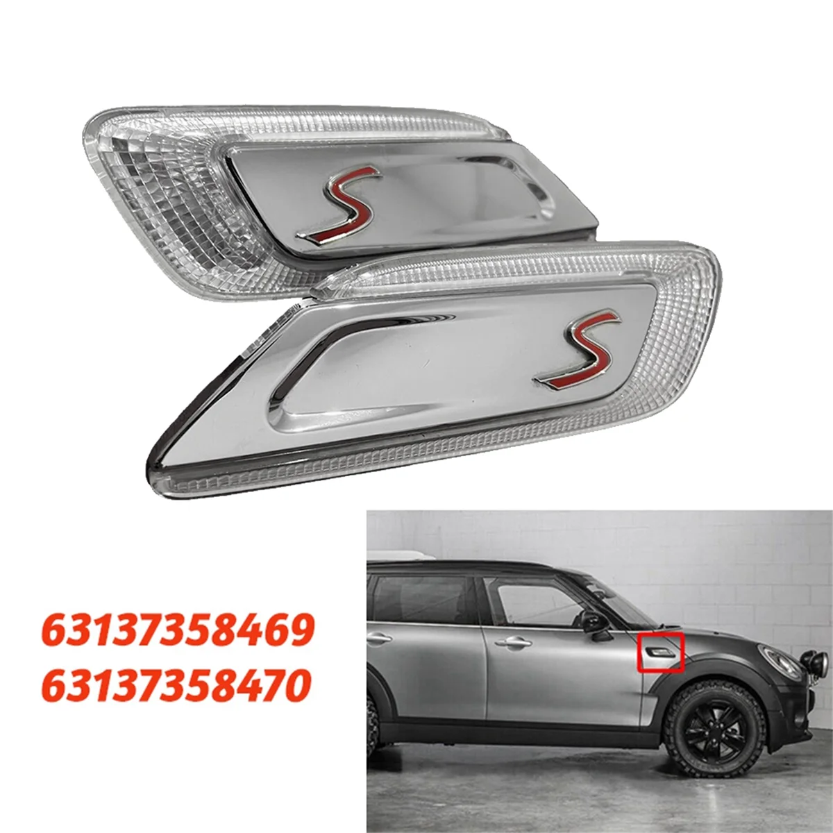 1 пара индикатор поворота для автомобильного крыла Mini Cooper F54 Clubman 16-2023 63137358469