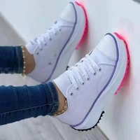 womens canvas shoes 2022 new comfortable breathable high top casual fashion sneakers thick soled lace up shoes plus size 43