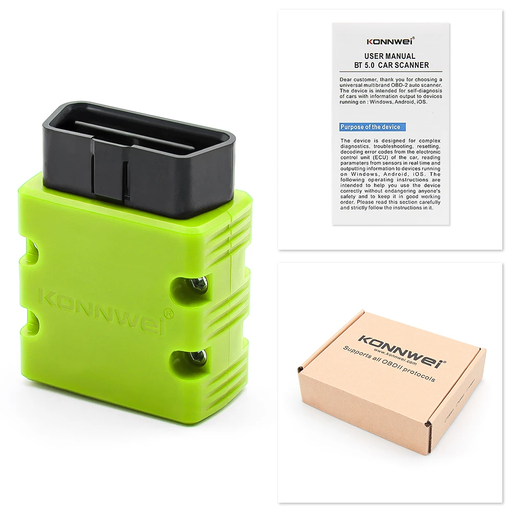 

Диагностический Сканер KONNWEI KW902 OBD2 V1.5 С Bluetooth 5.0, Считыватель Кодов Для Android И iOS