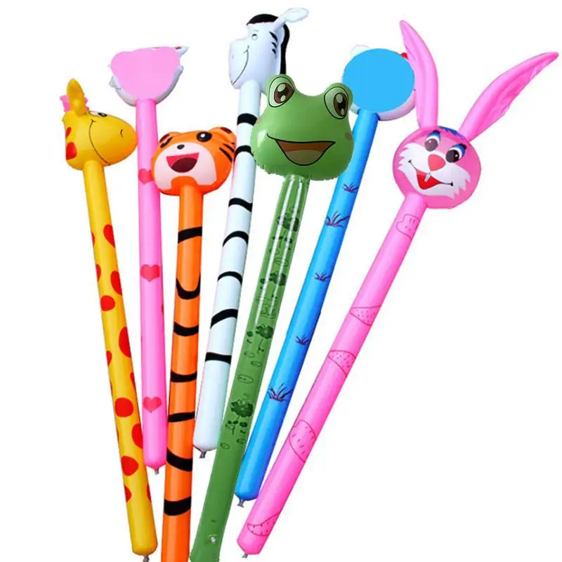 

Children Inflatable Animal Stick Toy Fun PVC Cartoon Jungle Animal Home Party Decoration Balloon With Sound
