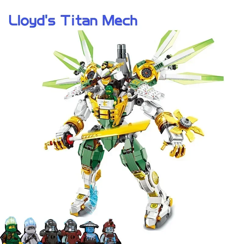 В наличии Ninjaed Lloyd Titan Mech 929 шт. кирпичи игрушечные строительные блоки DIY собранная
