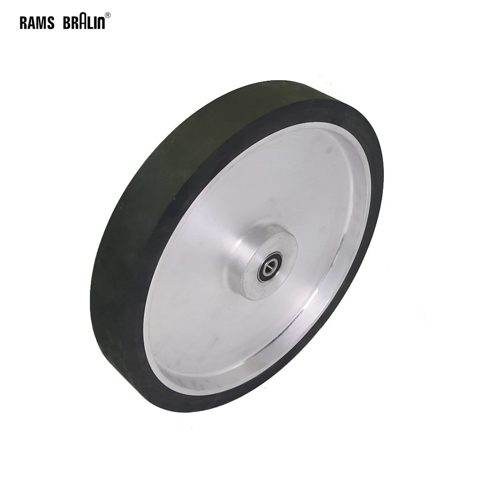 300*50mm Solid Rubber Contact Wheel Dynamically Balanced Belt Grinder Polishing Wheel Abrasive Sanding Belt Set