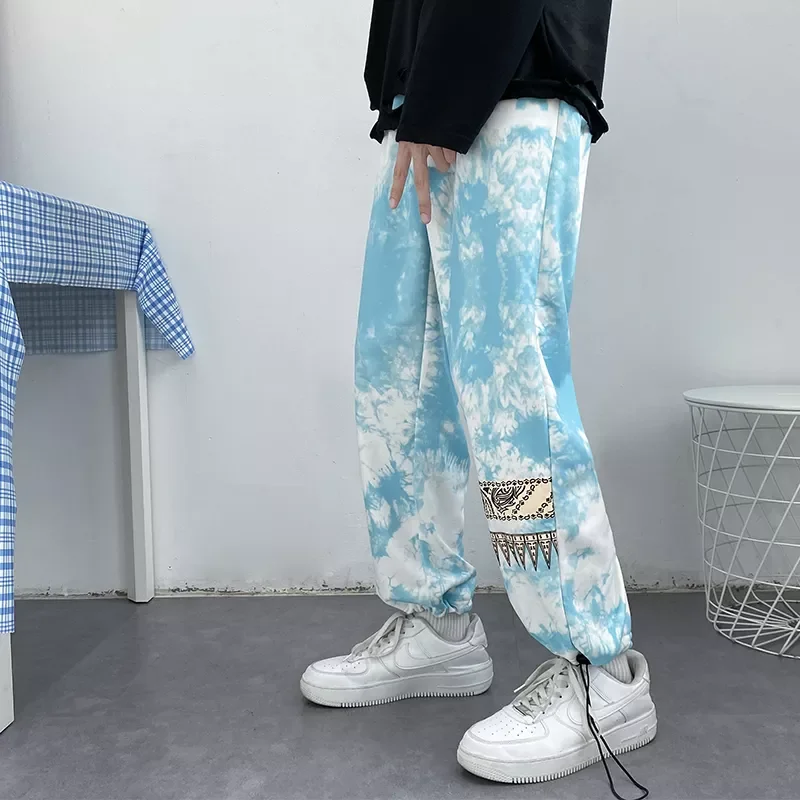 

2023NEW Harem Pants Joggers Printed Drawstring Drop-Crotch Trousers Men 2021 Loose Korean Streetwear Cotton Casual Pants Men