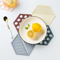 silicone tableware mat coaster cup hexagon mats pad heat insulated bowl placemat