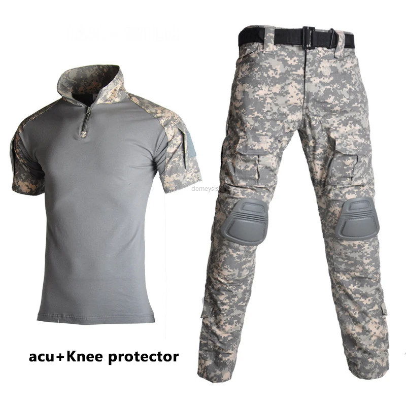 

Summer Tactical Uniforms Men Women Military Multicam Shooting Hunting Clothing Short Sleeve Camouflage Combat Cs Wargame Suits
