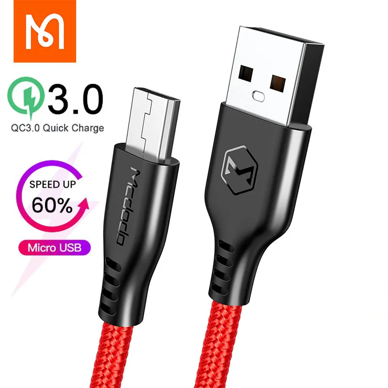 

Mcdodo Micro USB Data Cable QC 3.0 Quick Charge 3A Charging For Samsung Xiaomi Tablet Android Mobile Phone USB Charging Cord