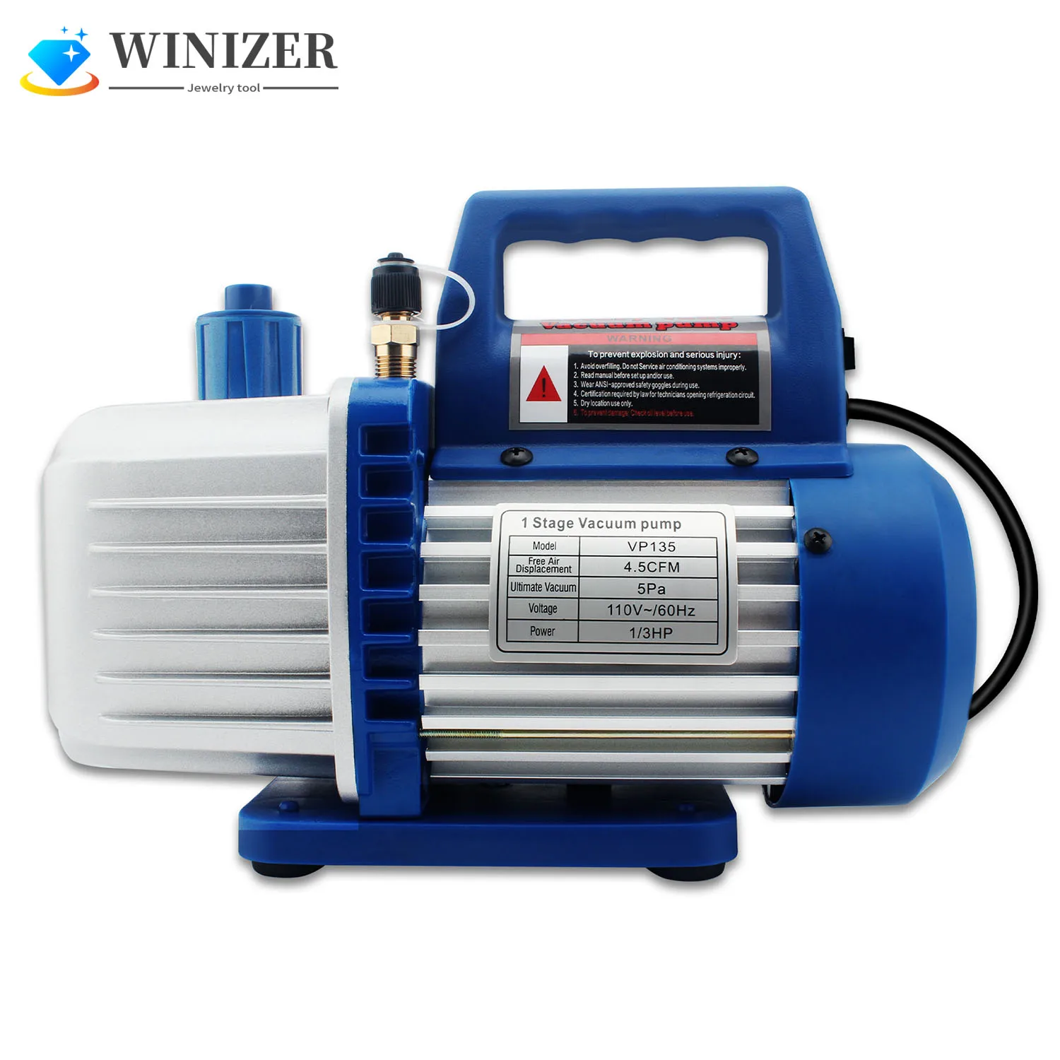 Refrigerant Vacuum Pump 3.5 CFM Single Stage Rotary Vane Air Conditioner Refrigerant Hvac Air Tool 1/2