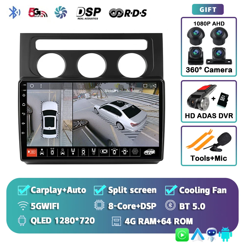 

Android 15 Carplay авторадио для VW Volkswagen Touran 1 2003-2010, автомобильное мультимедийное радио, видеонавигатор, плеер, GPS-стерео