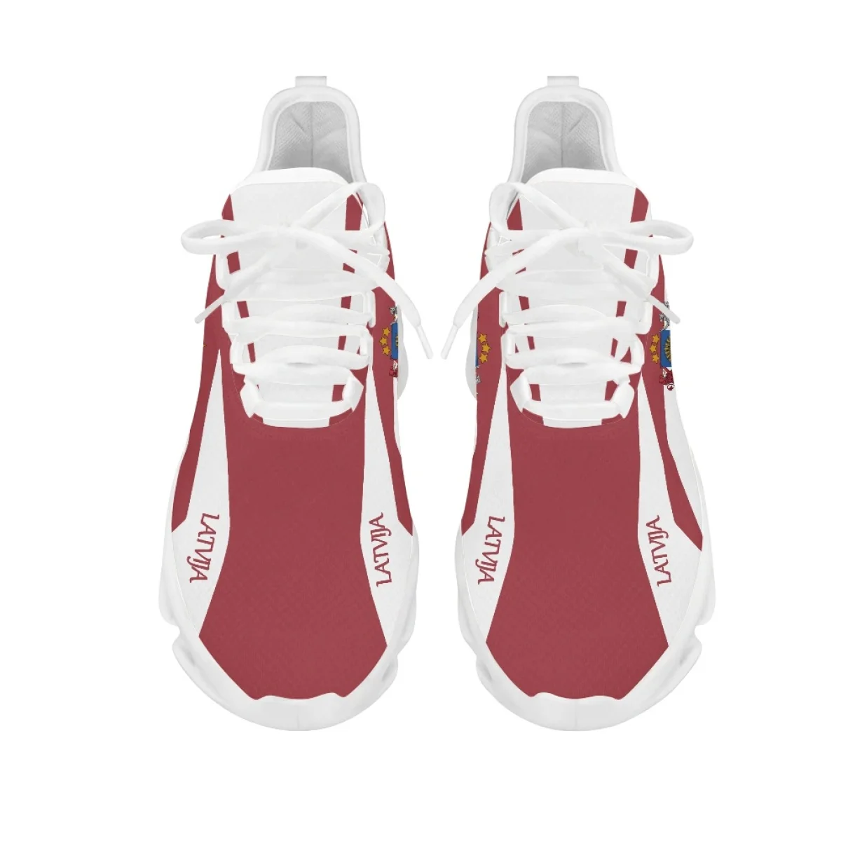 Classic Latvian Flag Cartoon Print Sneakers Non-Slip Dirt Resistant Outdoor Work Shoes For Women Comfortable Soft Footwear