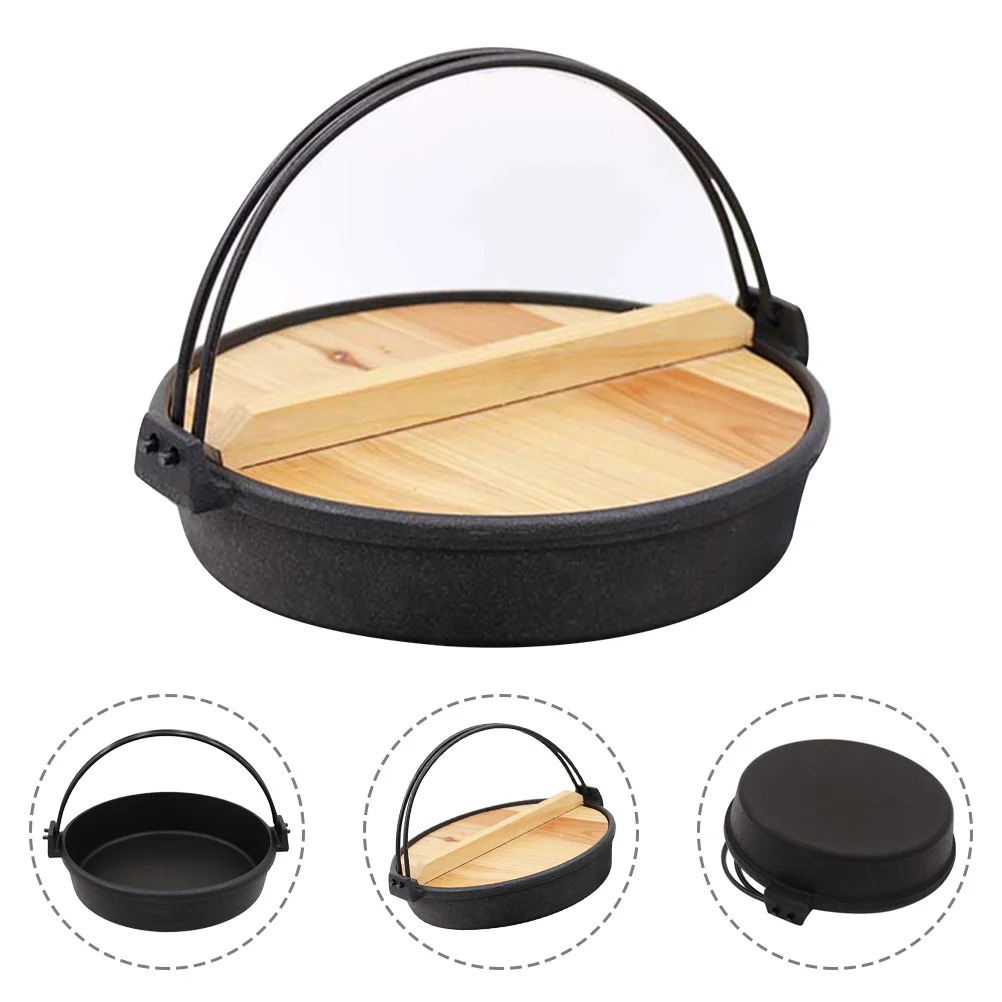 

Pot Japanese Iron Sukiyaki Cast Nabe Cooking Shabu Non Sticky Pan Hot Spanish Temperature Camping Oven Cookware Pots High Boiler