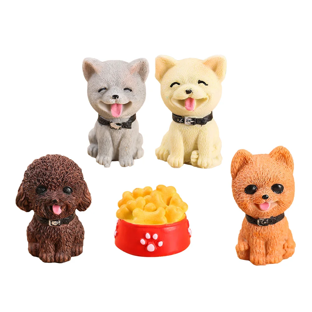 

5 Pcs Dog Resin Adorns Dog Models Dog Modeling Ornaments Desktop Dog Adorns
