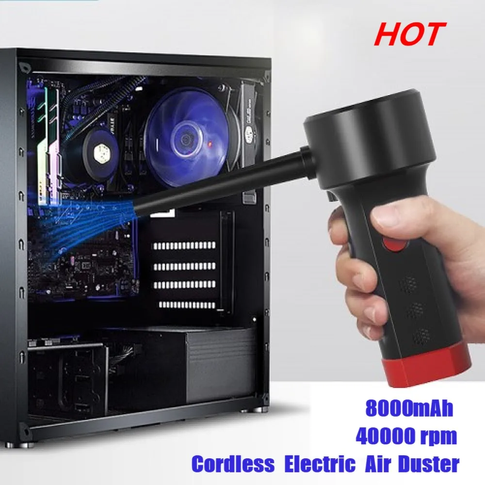 cordless handheld electric air duster wireless rechargeable vacuum cleaner compressed air blower for home car computer keyboard free global shipping