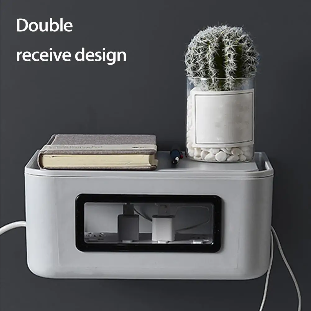 

Power Socket Organizer Practical Plastic Smooth Edge Office Supplies Wi-Fi Router Shelf Wi-Fi Router Box