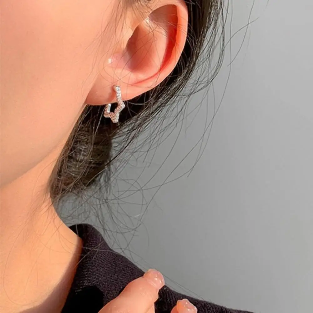 

1 Pair Earring Wear-resistant Occident Style Everyday Wear Women Earrings Jewelry Accessories Popular Earrings for Dating