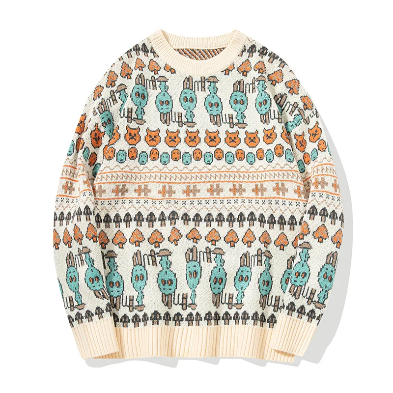 

Новинка весна-осень 2022 мужской модный тренд Универсальный свитер с длинным рукавом с принтом мужской повседневный свободный Высококачественный свитер