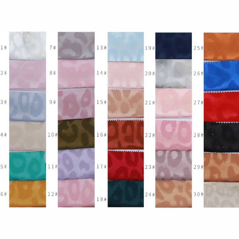 3/5/10m Silky Jacquard Satin Fabric Leopard Pattern Material for Sewing Dress Shirt Clothes By Meter Black White Green Blue Red - купить по