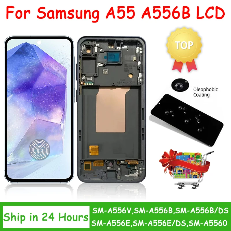 6 ''Super AMOLED для Samsung A55 5G ЖК-дисплей с цифровым преобразователем сенсорного