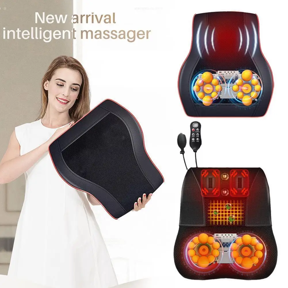 

Electric Shiatsu Head Neck Cervical Ttraction Body Car Heating Back Device Pillow with Massage Massager Pillow Vibrating J6W3