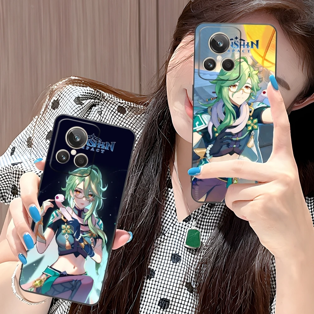 Мягкий черный чехол для телефона Genshin Impact Baizhu Mobile Cell Realme GT 2 9i 8i 7i Pro X50 X2 C35 C21 C20 C11 C3