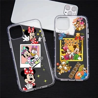 disney mickey and friends phone case transparent for iphone 13 12 11 pro max mini xs max 8 7 plus x se 2020 xr cover