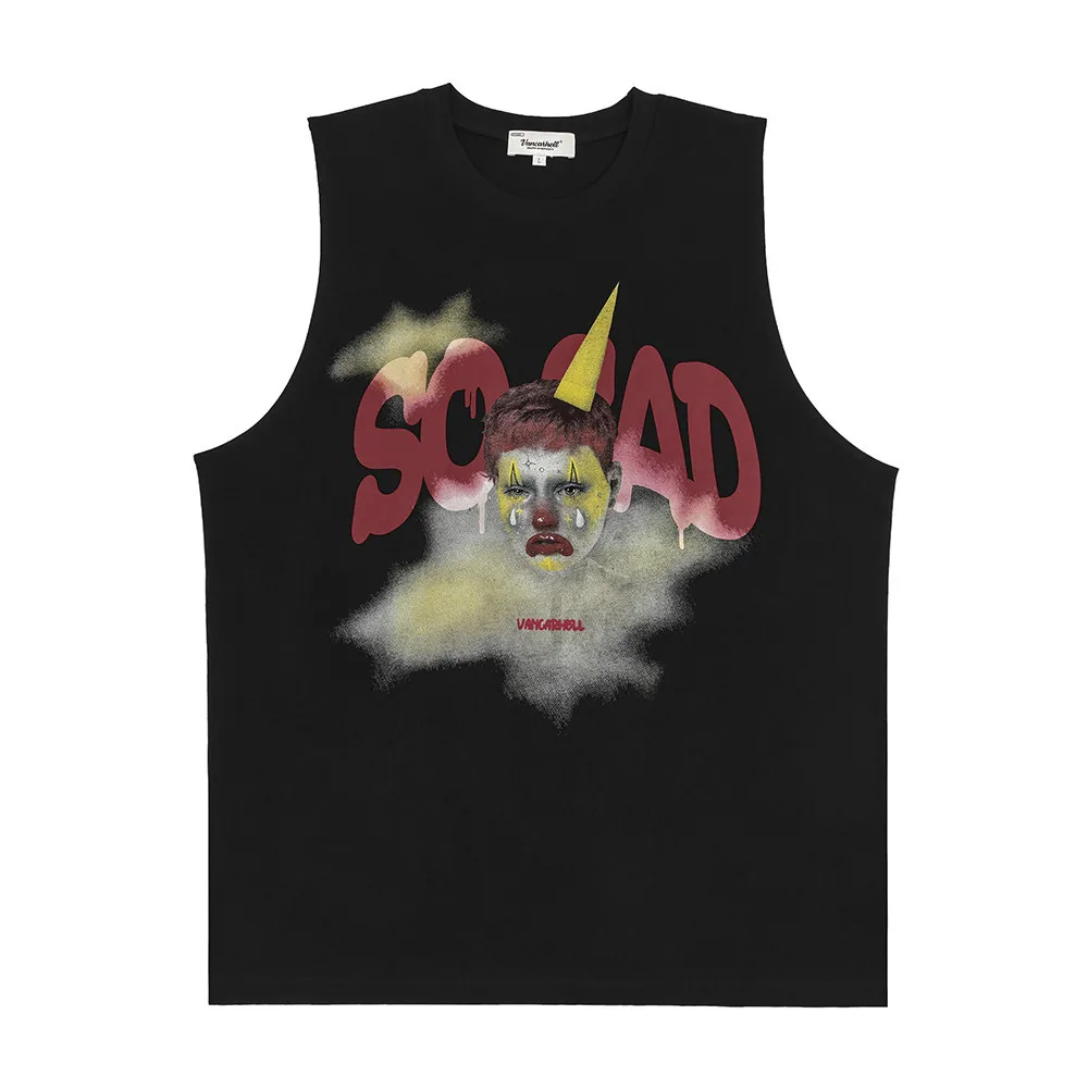 

Футболка без рукавов с принтом персонажа Joker, жилет, майка, Мужская одежда для спортзала, высококачественный Топ Без Рукавов VANCARHELL