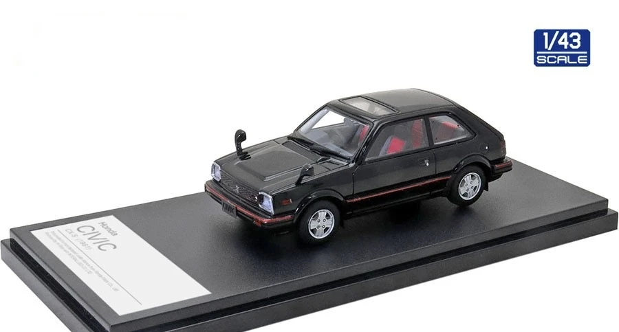 

Hi Story 1:43 Honda Civic CX-S 1981, черная металлическая статическая модель автомобиля, игрушка в подарок