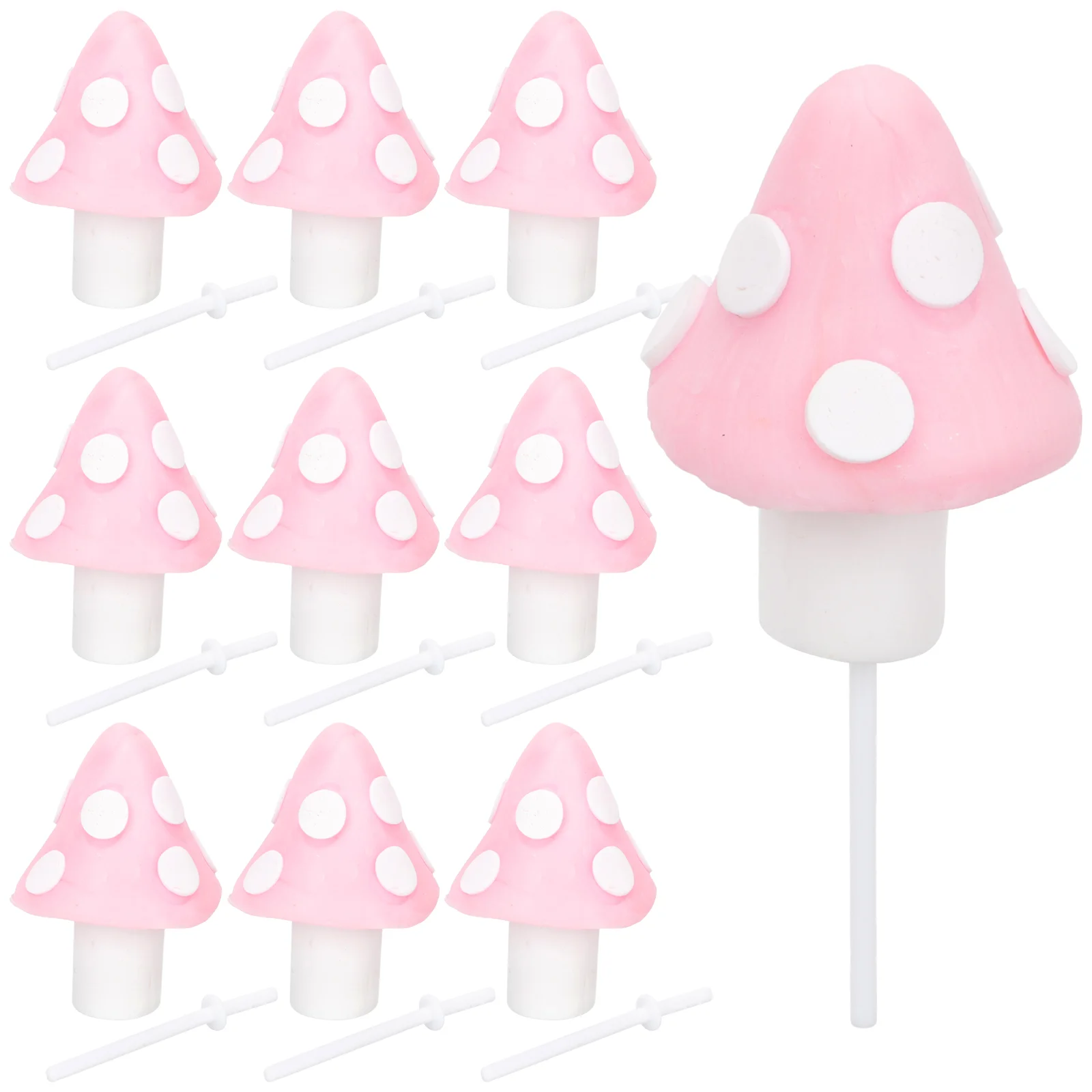 

10pcs Adorable Moss Landscape Decor Cake Decoration Fake Mushrooms Micro Landscape Decor Miniature Mushroom