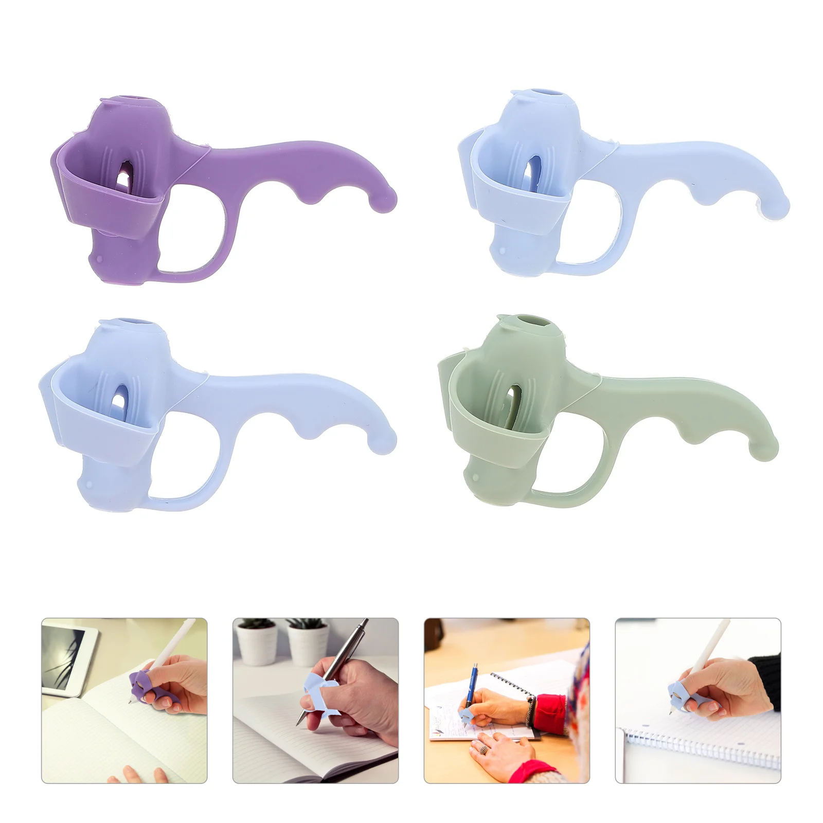 

4 Pcs Corrector Writing Grip Aids Posture Correction Fountain Pens Orthotics Silica Gel Trainer Kids Child