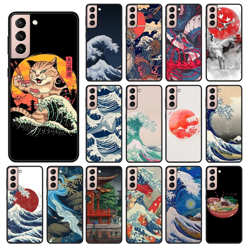 

Japanese Style Wave Art Phone Case for Samsung Galaxy S23 S22 S20 Ultra S20 S22 Plus S21 S10E S20 FE Note 10Plus 20 Ultra