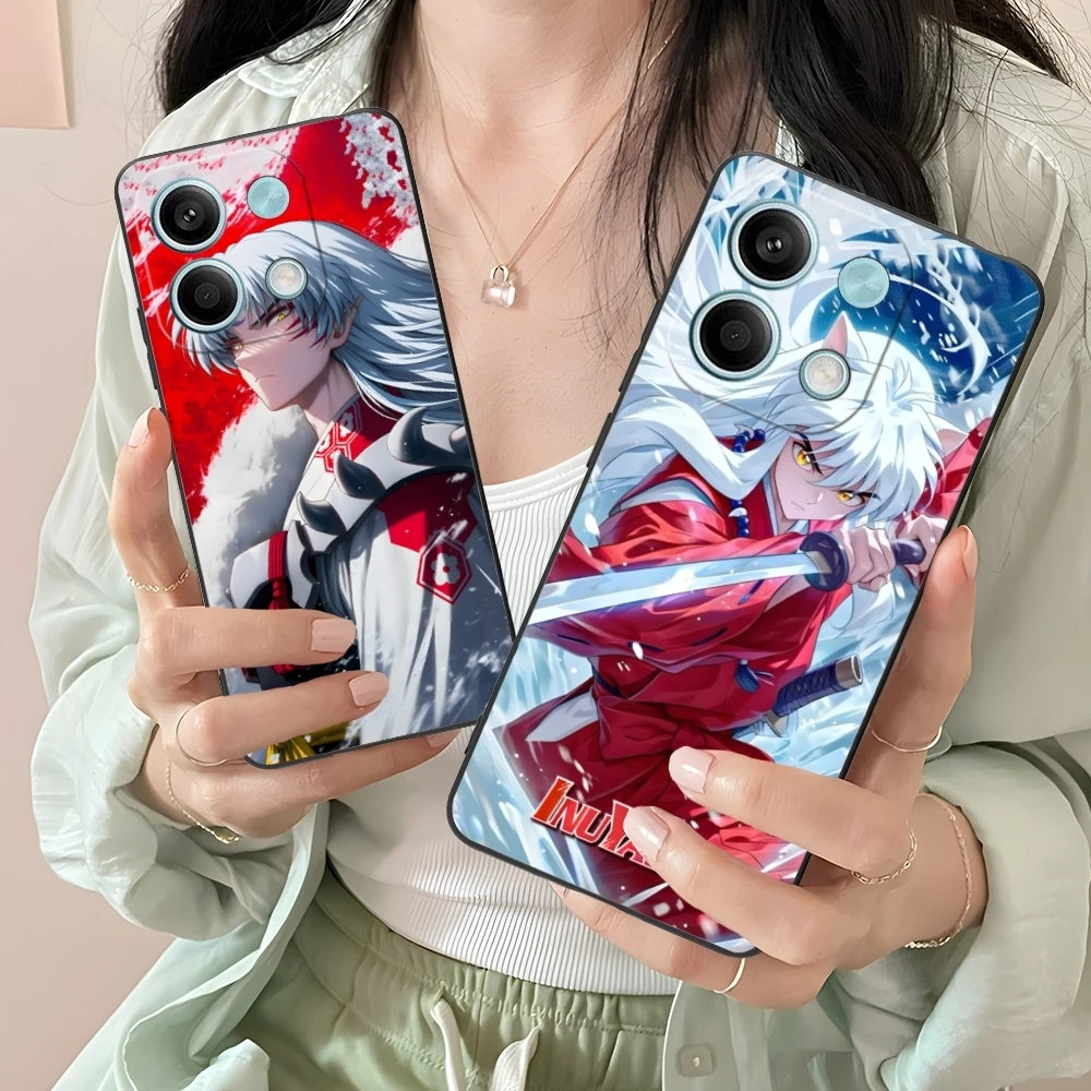 Чехол для мобильного телефона Inuyasha Sesshoumaru Xiaomi Redmi 14 13 13C 12 12C 10 10C A1 A2 A3 Plus 5G черный