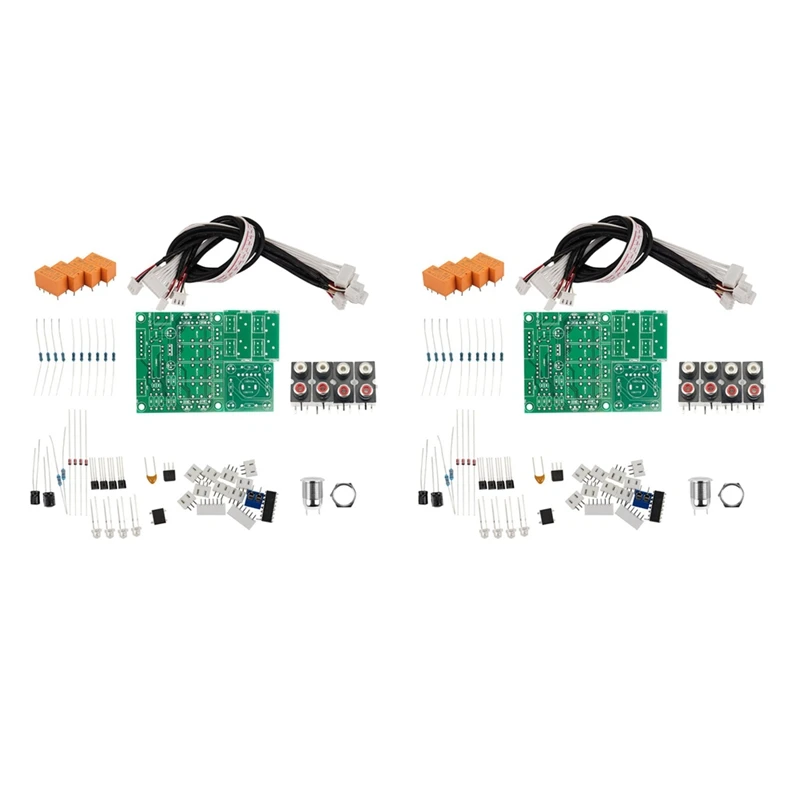 

2X Relay 4-Way Audio Input Signal Selector Switching Rca Audio Input Selection Board Of Button Switch For Amplifiers