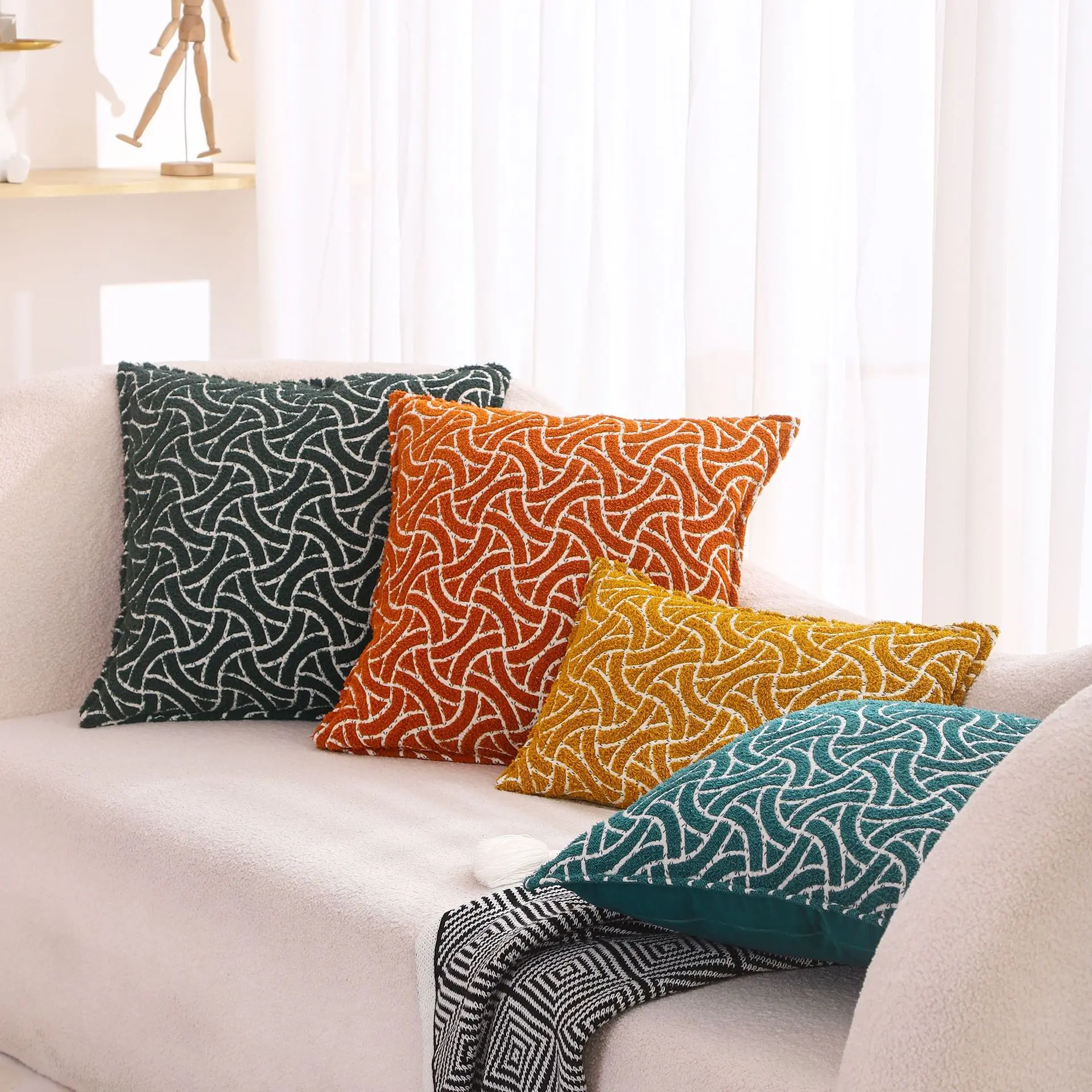 

Potted Plant Cushion Cover 45x45 Grass Flowers Home Living Room Decoration Photography Throw Pillow Covers Polyester Linen E1391