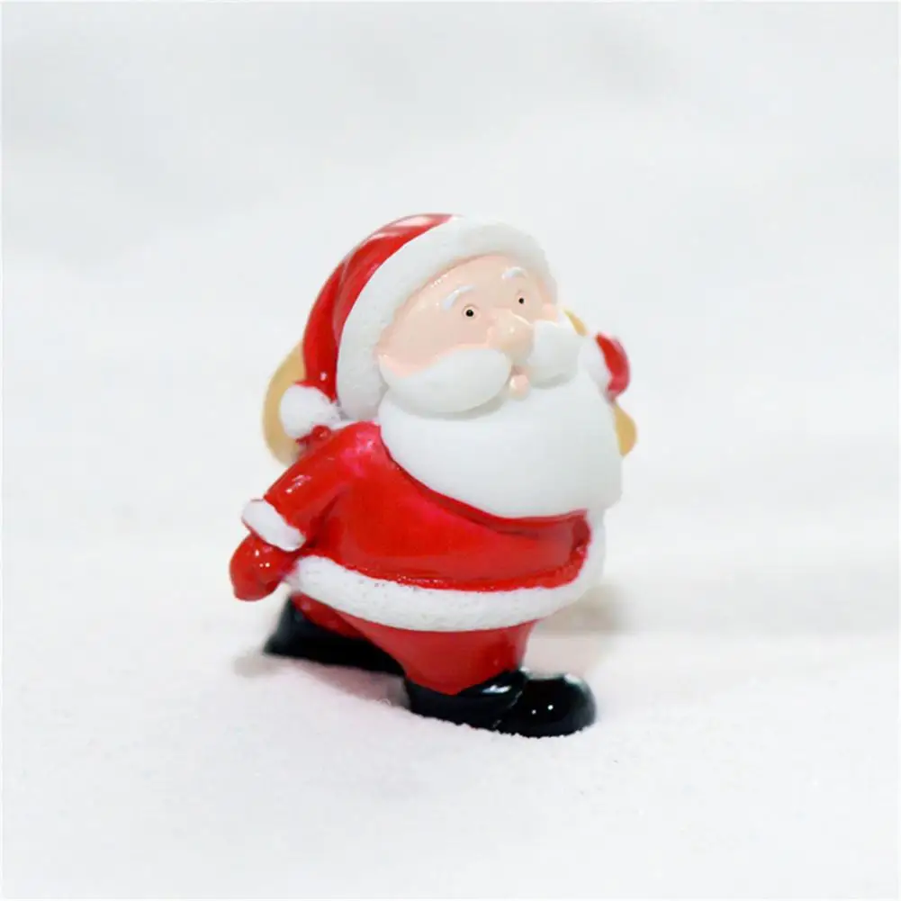 

Miniature Figurines Compact Miniature Statue Eye-catching Beautiful Cute Santa Clause Elk Xmas Miniature Statue for Dorm