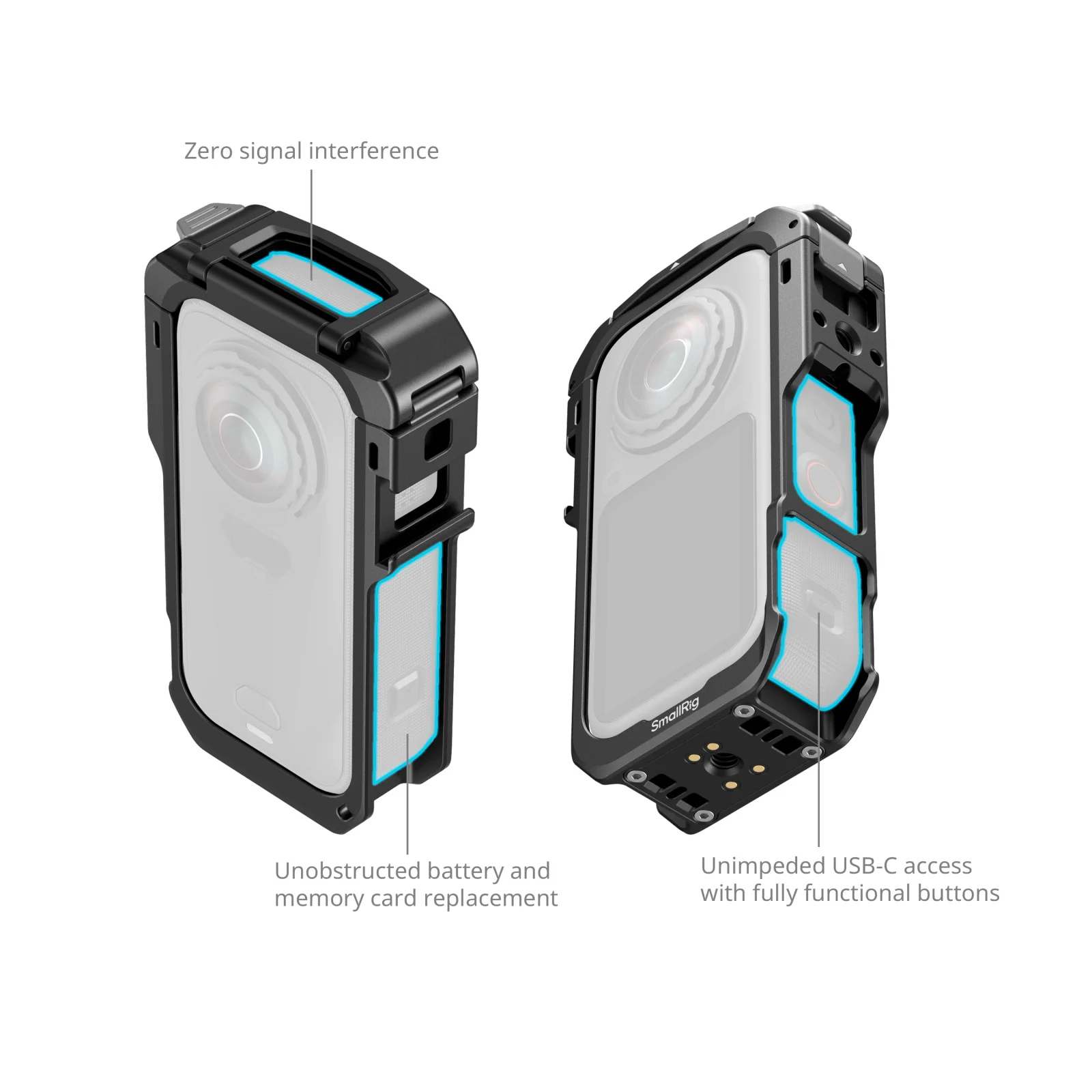 Фото Кейс SmallRig X6 для Insta360 X6 с силиконовой крышкой объектива, шумопоглощающей пеной и быстросъемным креплением с отверстием 1/4