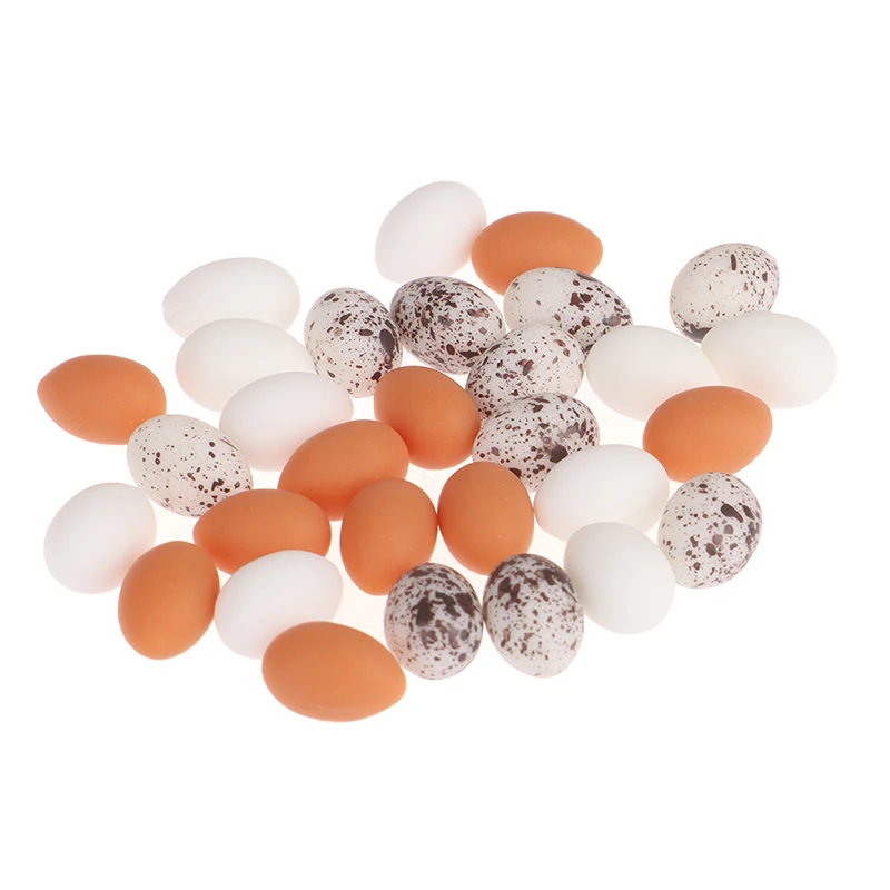 

10Pcs 1/12 Dollhouse Miniature Food Eggs Simulation Eggs Chicken Eggs Model Pretend Play Mini Food Kitchen Toy Random Color