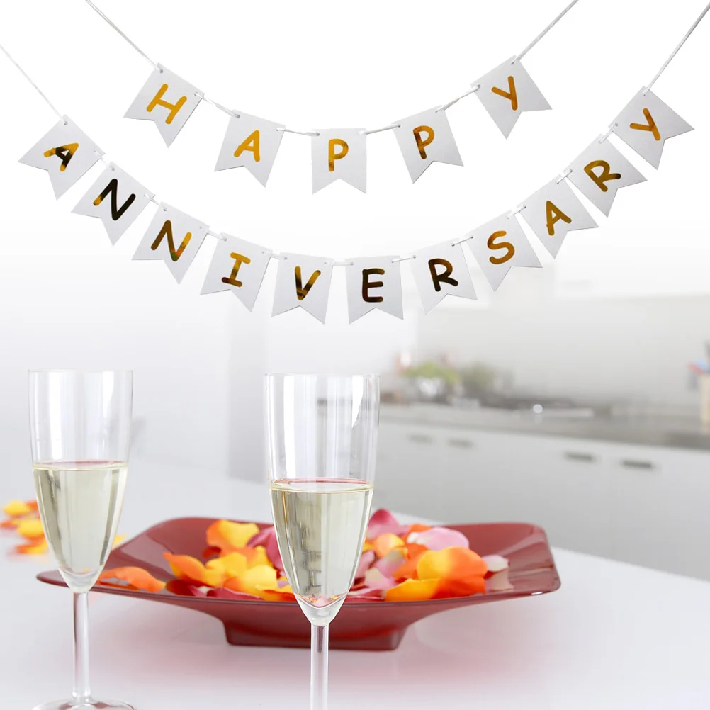 

Paper Bunting Garland Party Banner ANNIVERSARY Supplies Wedding Signs Letter Work
