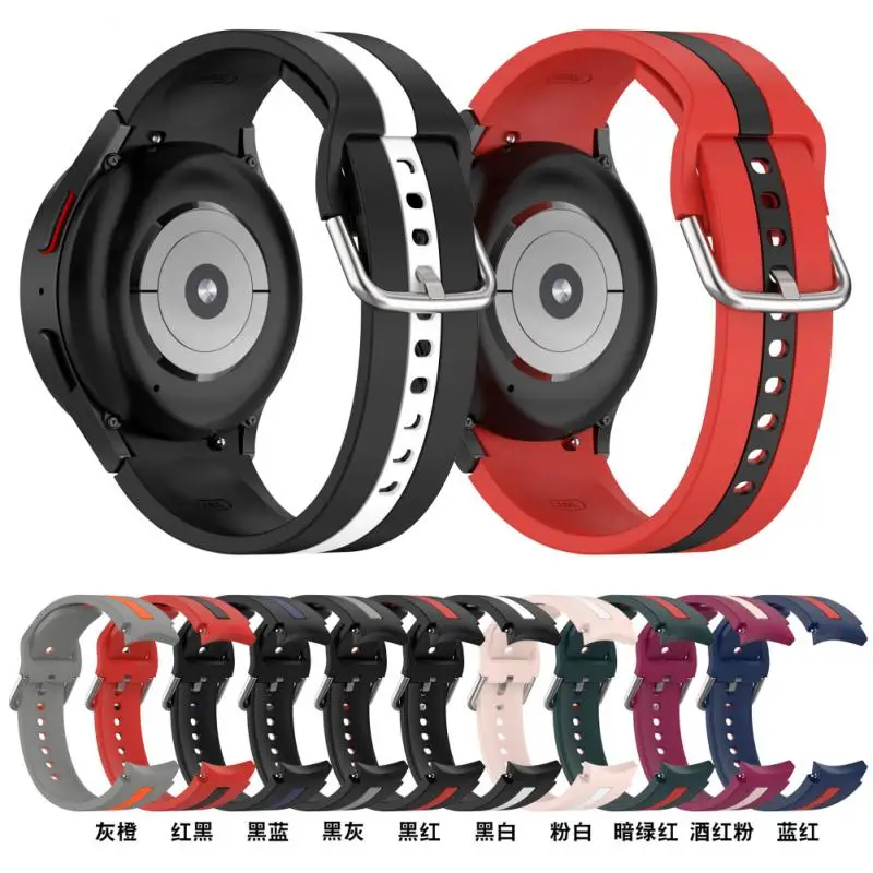 

Watchband Smart Watch Wristband For Samsung Galaxy Watch 5 Wristband Silicone Band Two-color Watchband Classic Accessories