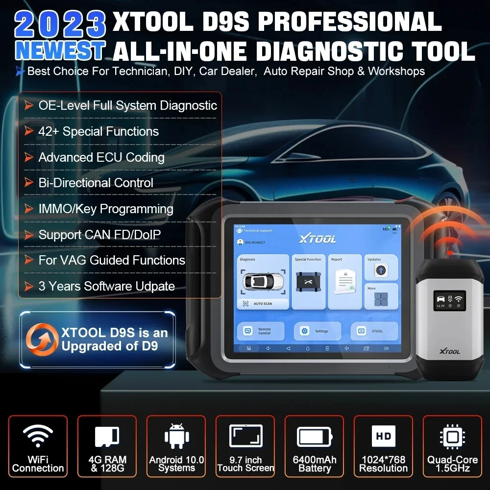 XTOOL D9 D9S Новейший OBD2 диагностический сканер инструменты автомобильный инструмент