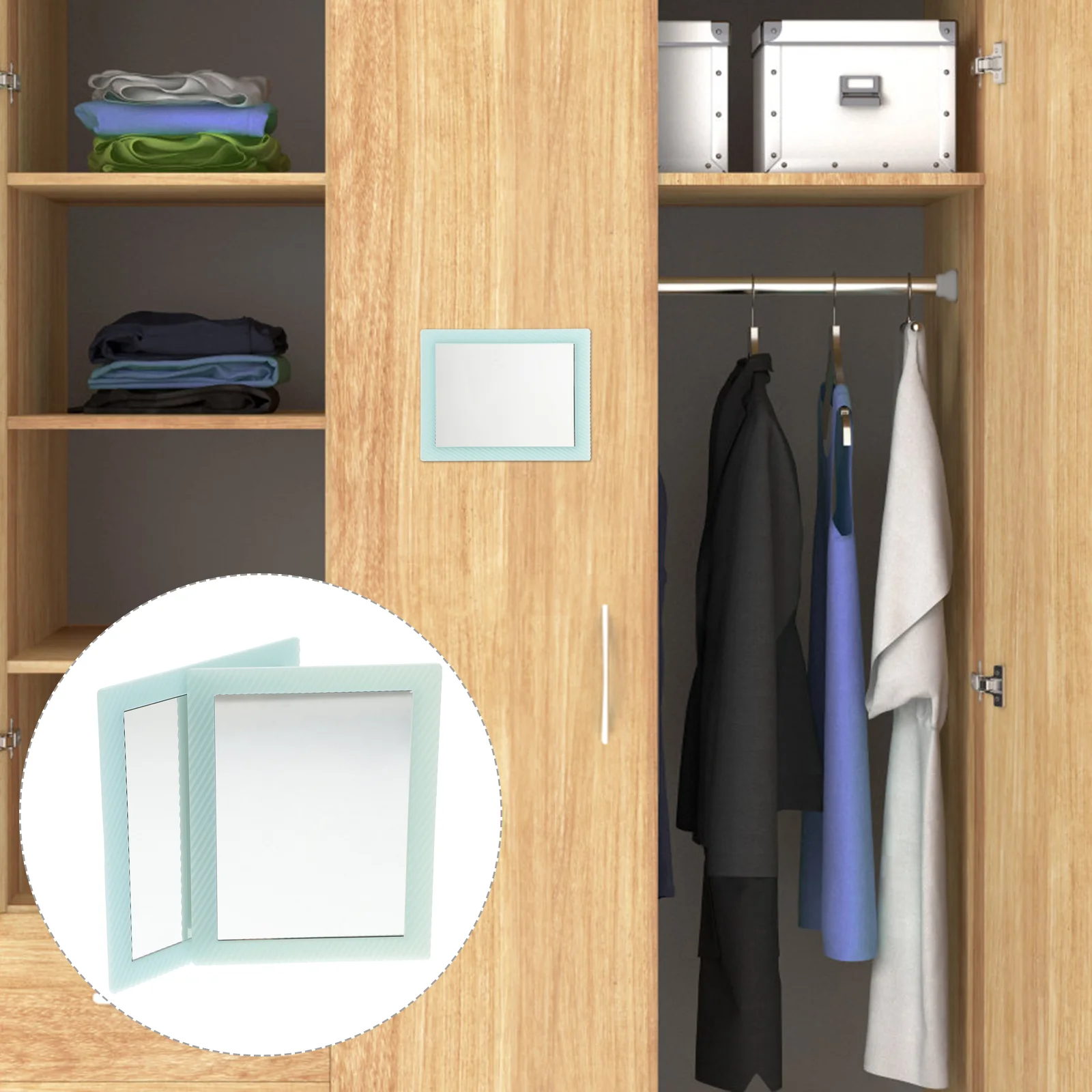 

2 PCS Rectangular Mirror Mirror Portable Vanity Mirror Desktop Mirror Magnetic Locker Mirror Stereo Mirror Refrigerator