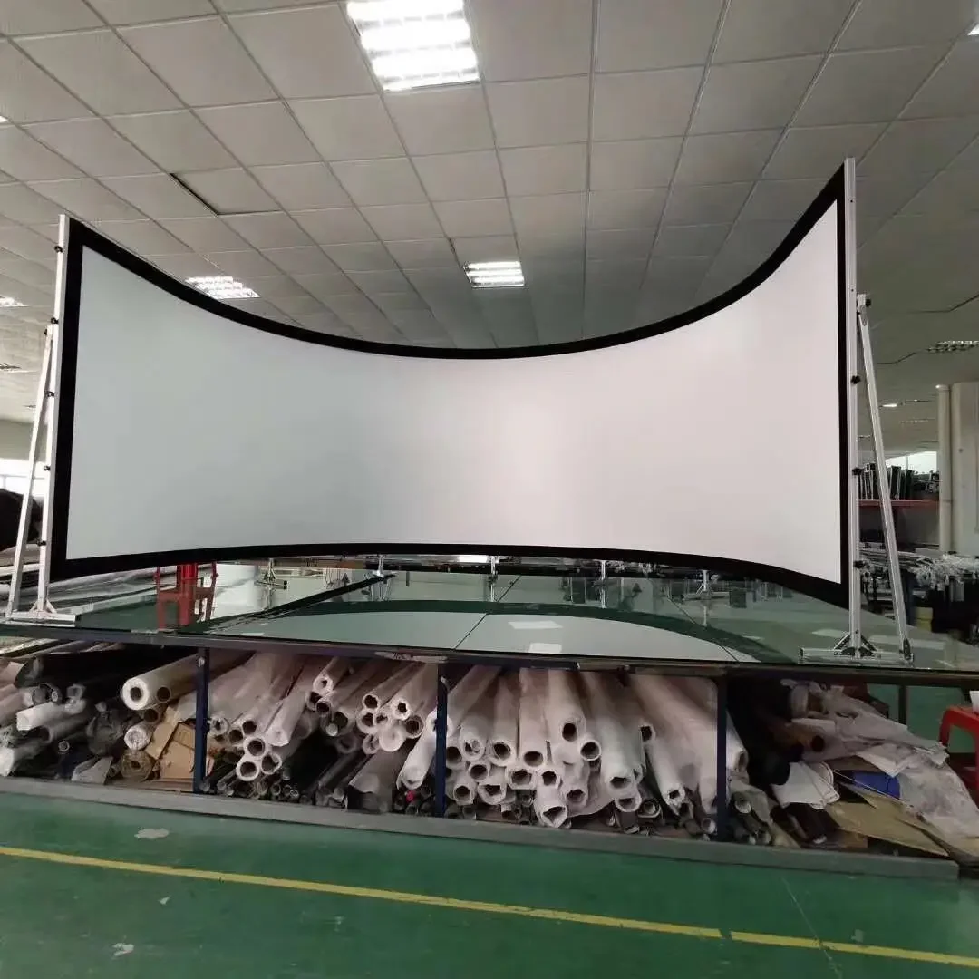 Высококачественный кинотеатр 3D 120 дюйма изогнутый проекционный экран высокого