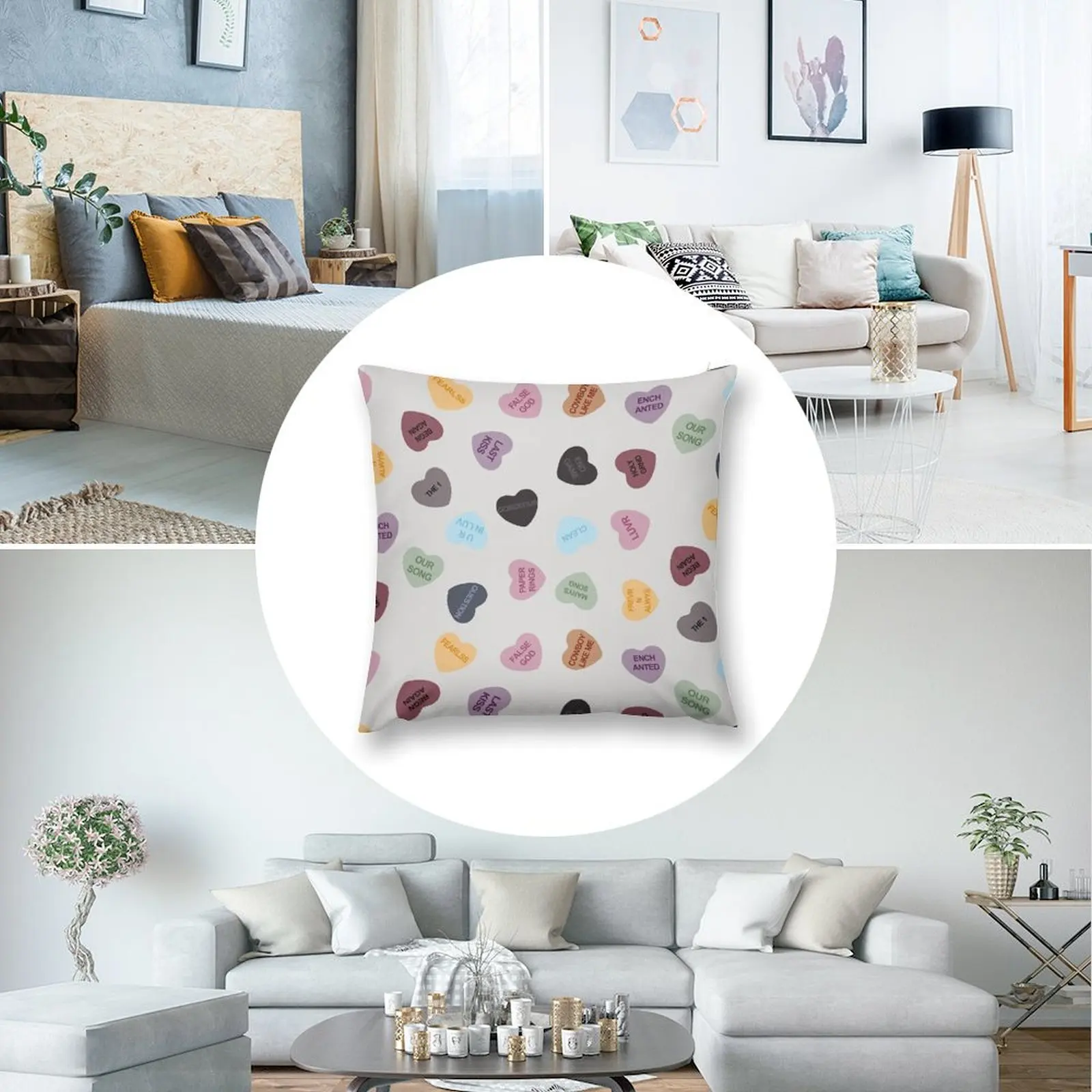 Eras Candy Hearts домашний декор Merch Fandom маленькая поддержка HECKINFAROUT диванная подушка