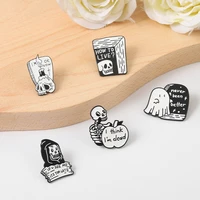 novelty skeleton soft enamel pins gothic ghost badge punk lapel pins brooch for jewelry accessory