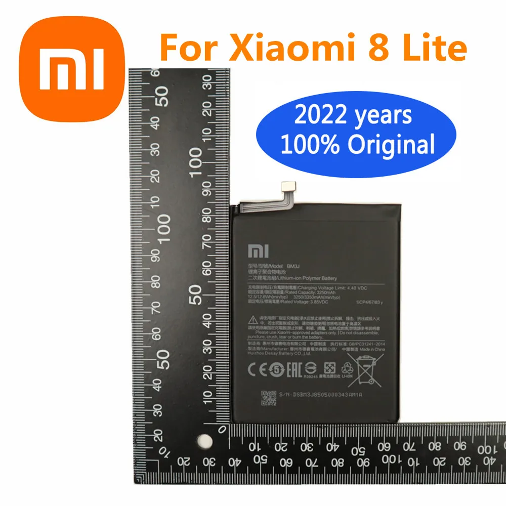 

Оригинальный аккумулятор BM3J 2022 мАч Xiao mi 100% года для Xiaomi 8 Mi 8 Lite Mi8 Lite, высококачественные сменные батареи для телефона