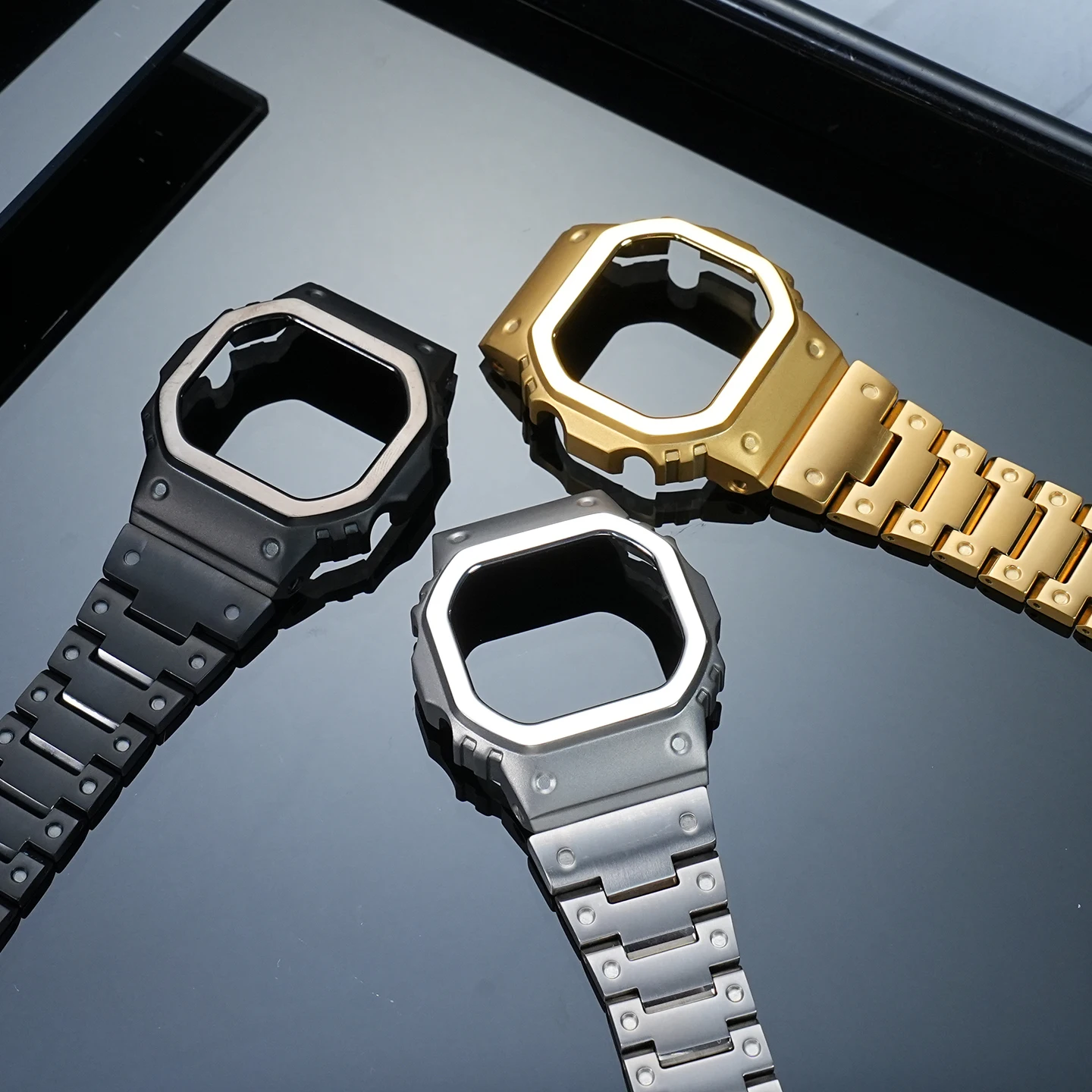 Легкий ремешок для часов из титанового сплава для CASIO G-SHOCK GMW-B5000, металлический браслет, модифицированный комплект GM-B2100, цепочка для часов, чехол для часов, мужской. (art.: 3920db33263d4) - 3920db33263d4