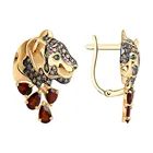 Серьги SOKOLOV из золота с гранатами и фианитами, Золото, 585, Женские, Серьги 2022 тренд, Оригинальная продукция