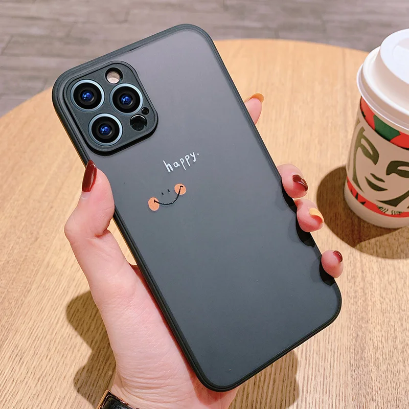 

Smiling Face Transparent Soft Silicone Anti-Shock Case For iPhone 11 12 13 Pro Max XS X XR 7 8 Plus SE 2020 Bumper Back Cover Co