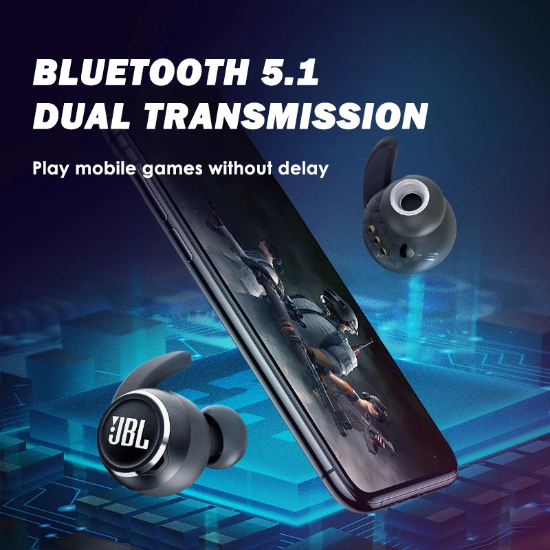 Наушники JBL REFLECT MINI NC True Wireless Bluetooth для спорта с шумоподавлением, гарнитура Hi-Fi Music Earphones со стереозвуком и микрофоном.