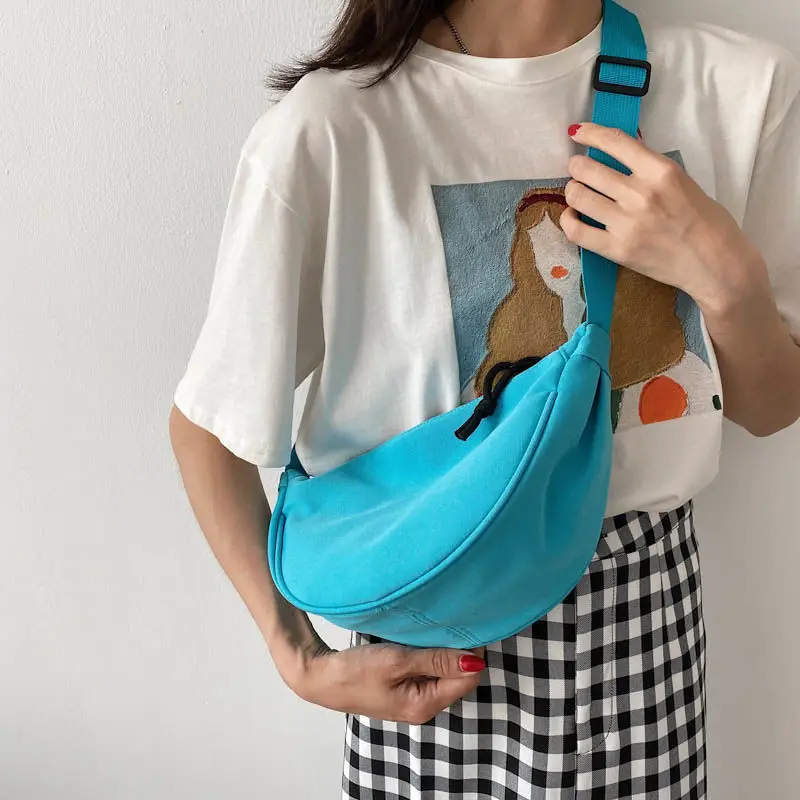 

Crossbody Canvas Sling Bag For Women 2022 Korean Style Simple Hobos Chest Bag Students Shoulder Bag With Adjustable Strap