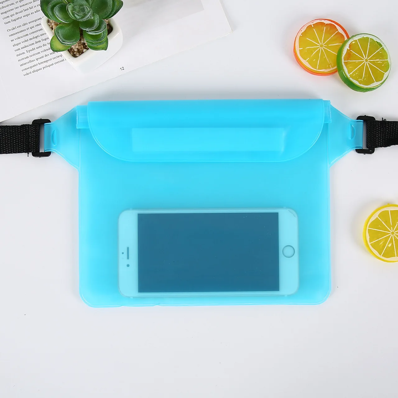 

2Pcs Outdoor Beach Waterproof Bag Unisex PVC Waist Bag Man Belt Bag Seaside Swimming Phone Storage Waist Pack Nine Colors Large