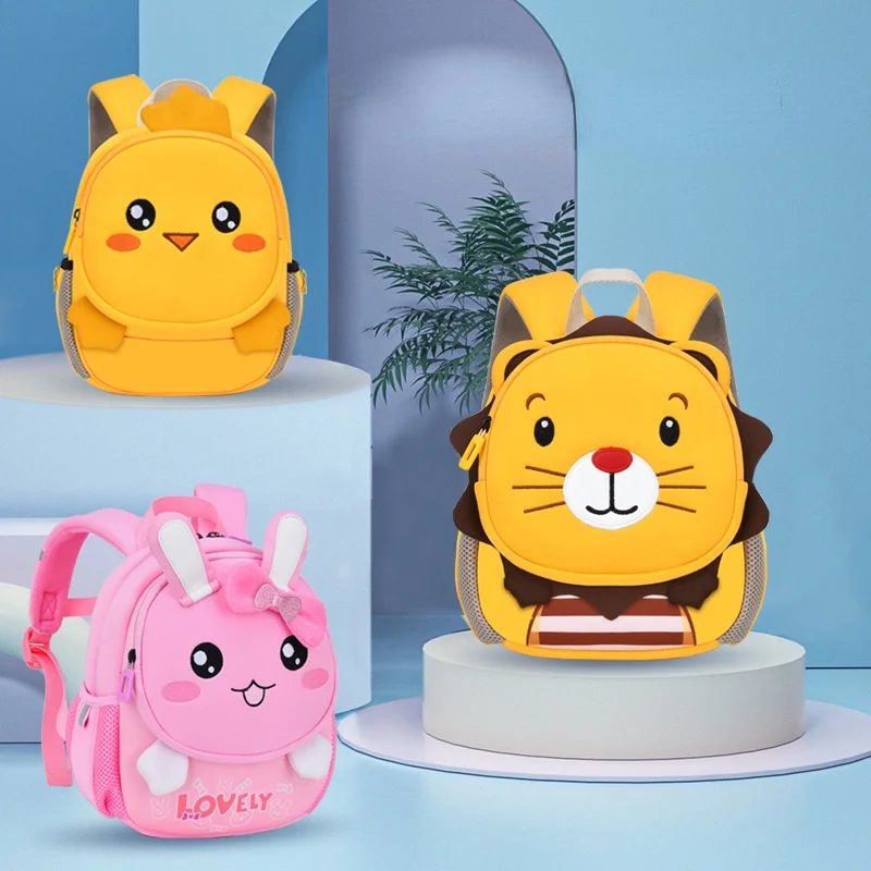 Preschool Cute Cartoon little Girls Rabbit Boys Lion Backpacks New Children Anti Lost Waterproof Small Bags In Kindergarten Hot